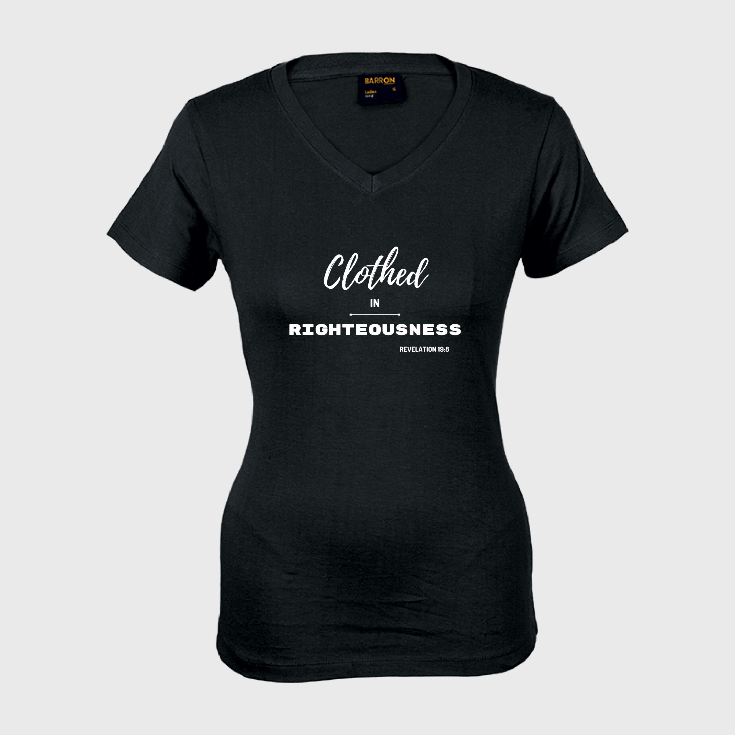 Clothed in Righteousness - Ladies V-Neck - Image 3