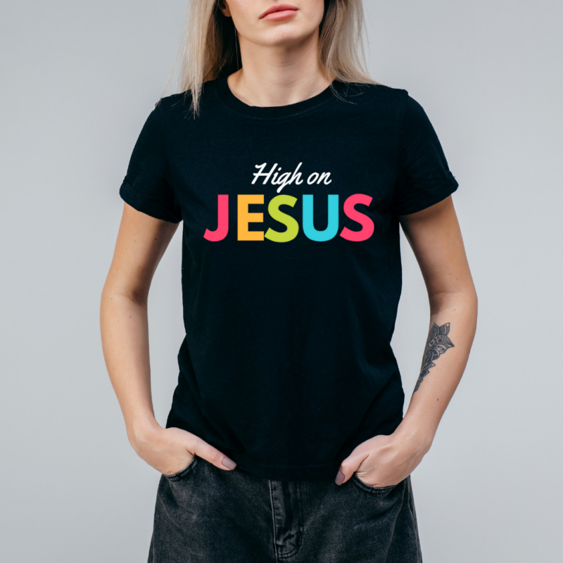 High on Jesus- Ladies Crew Neck