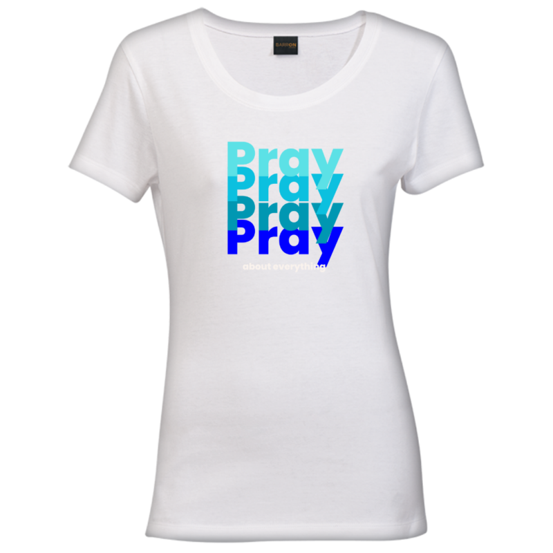 Pray - Ladies Crew Neck - White